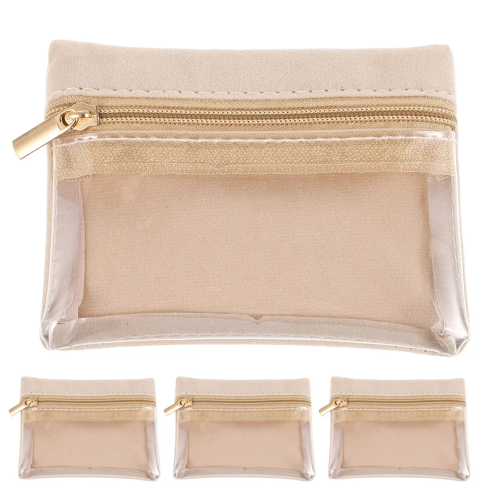 

4Pcs Jewelry Travel Pouch Mini Transparent Organizer with Zipper for Rings Earrings Bracelets Small Jewelry Storage Bags