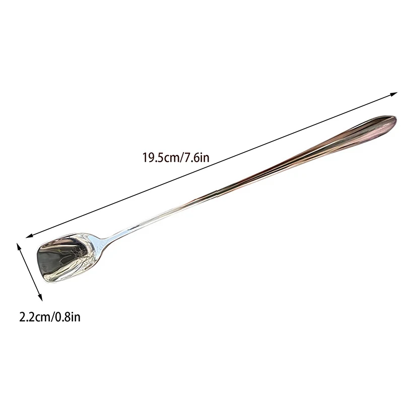 

Net Red Golden Stainless Steel round Spoon with Long Handle for Kitchen Dessert Stirring Gadgets Accessory