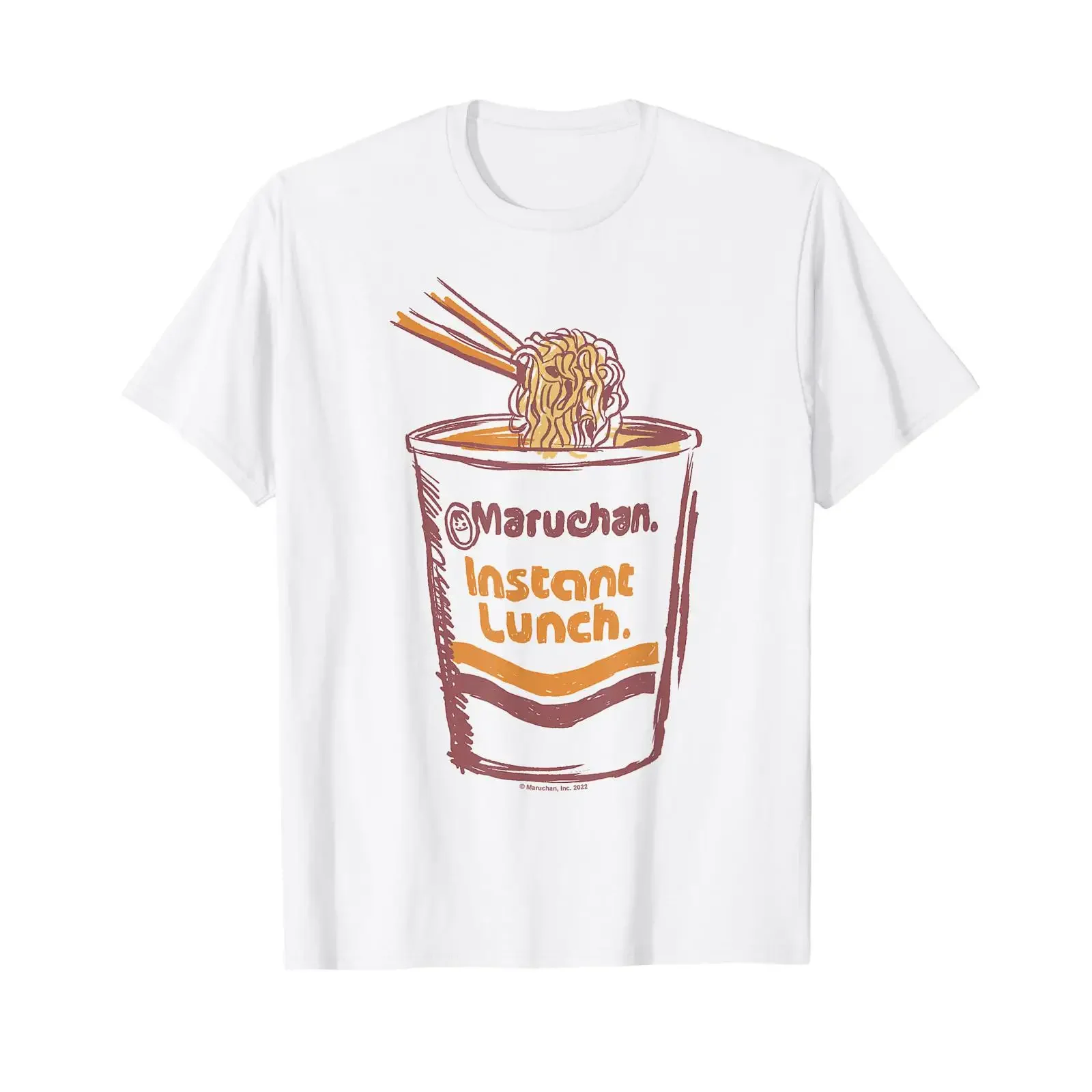 Camiseta Maruchan Instant Lunch Ramen Cup Art Logo, estilo vintage, lavada, suave, streetwear, versátil, ligeramente a la moda, ropa de diseñador