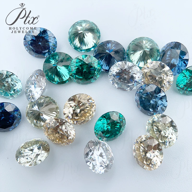 مويسانيتي متعدد الألوان مع 9 قلوب 1 أحجار كريمة مقطوعة بالزهور لخواتم وقلائد وأساور ومشاريع صنع المجوهرات الراقية