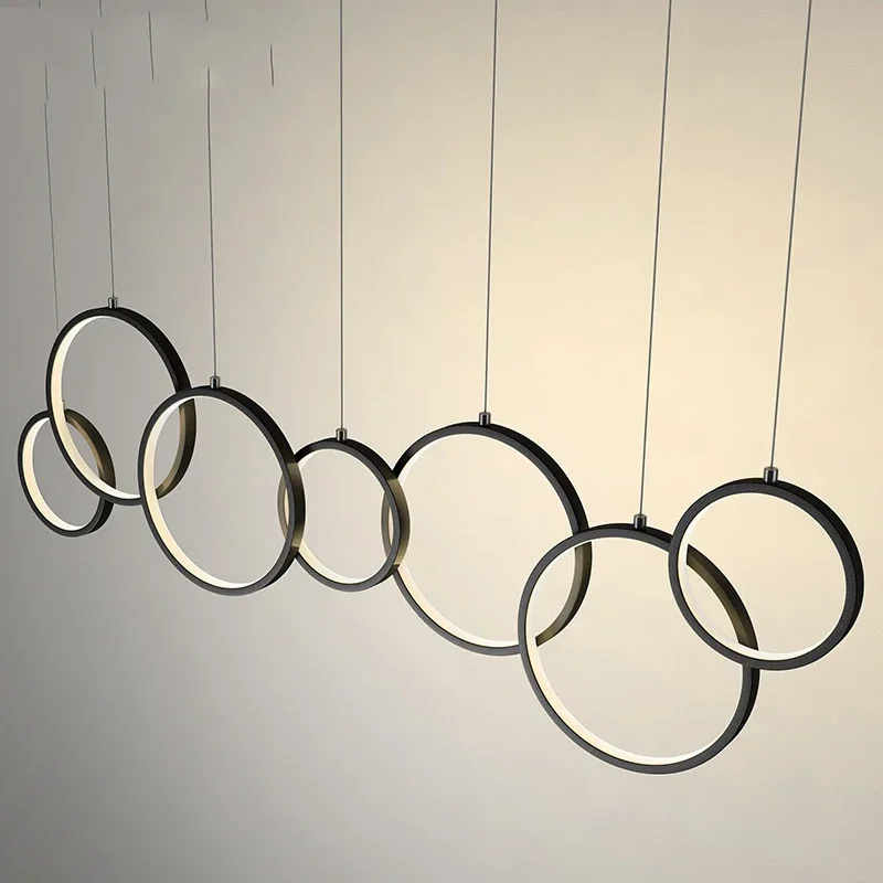 Acrylic Round Circle Pendant Chandelier Corridor Hanging Light Fixture LED Lamp DIY Home Kitchen Living-room Decorative Lights