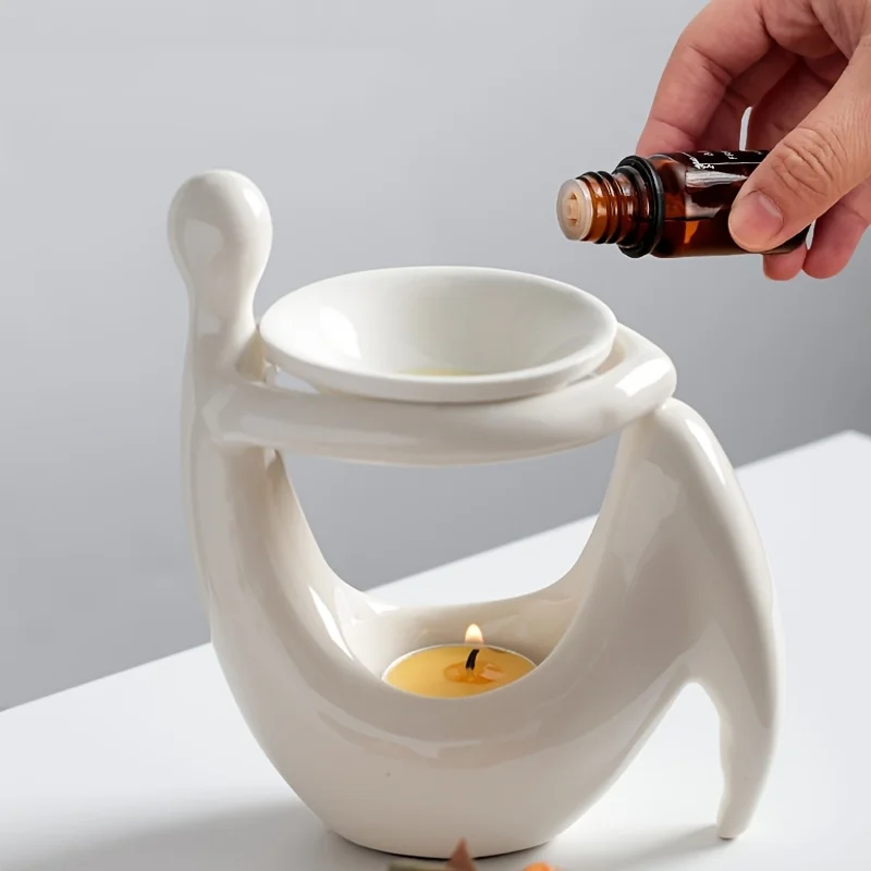 Ceramic Incense Burner Burner Human Body Shape Essential Oil Candle Holder Wax Melt Burner Warmer Melter Fragrance Home Decor