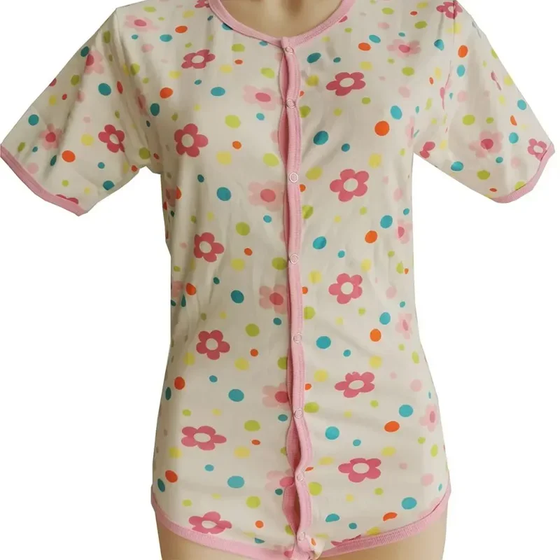 ABDL Body per adulti con fiori rosa con bottoni automatici sul davanti/ Tutina per adulti/ Pagliaccetto per neonati per adulti/Vestiti DDLG/Coppia Tute per la casa
