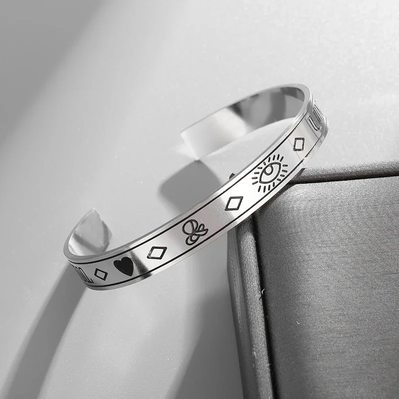 Exquisitely polished greedy eye cuff bracelet - unique simple design - lucky jewelry for men and women