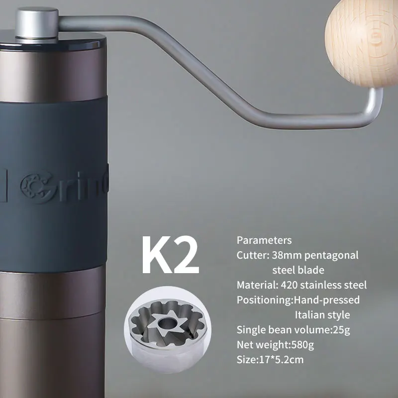 Kingrinder K7 K6 K2 Manual Coffee Grinder Aluminum Portable Coffee Grinder High-end Grinding Core Burr Coffee Grinders 35g image 3