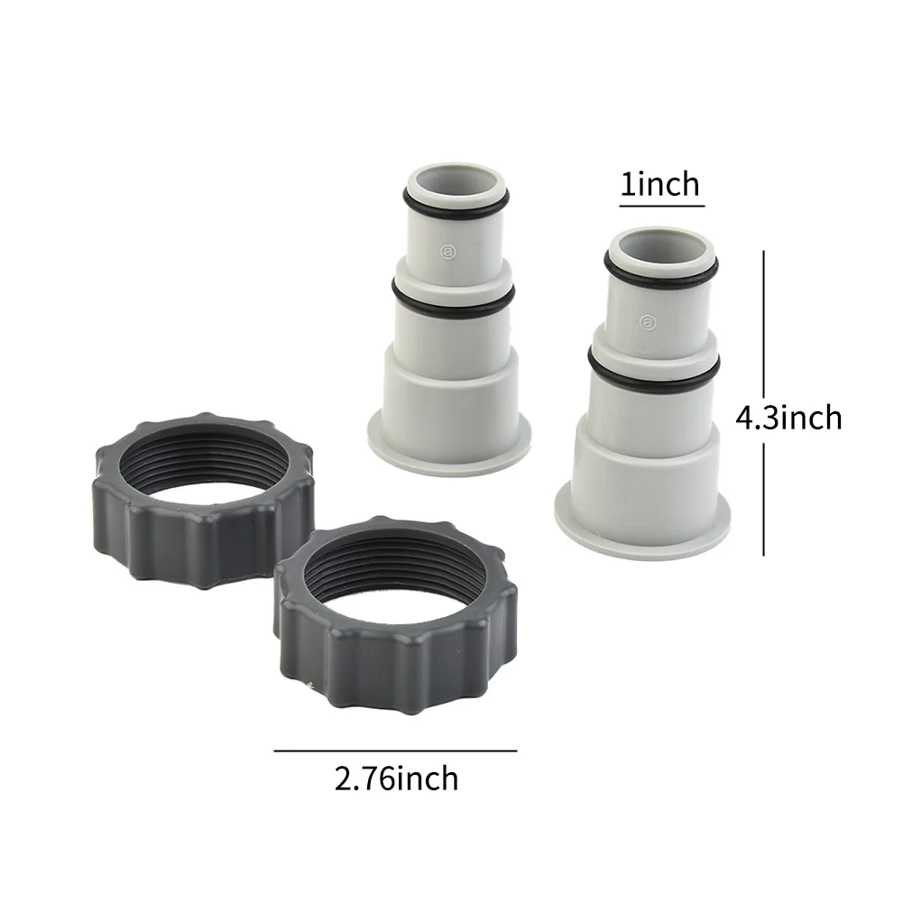 2pcs Hose Adapte For Intex 4000/2500/2000/1500 A W/Collar For Threaded Connection Pumps Outdoor Pool Water Drain Hose Adapters