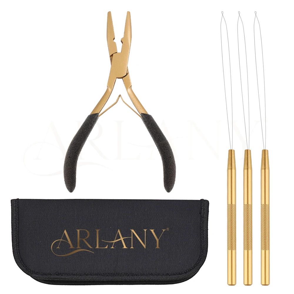 

ARLANY набор плоскогубцев для наращивания волос для микробусинок, петлитель для наращивания волос для наращивания утка, плоскогубцы для наращивания перьев Microlink