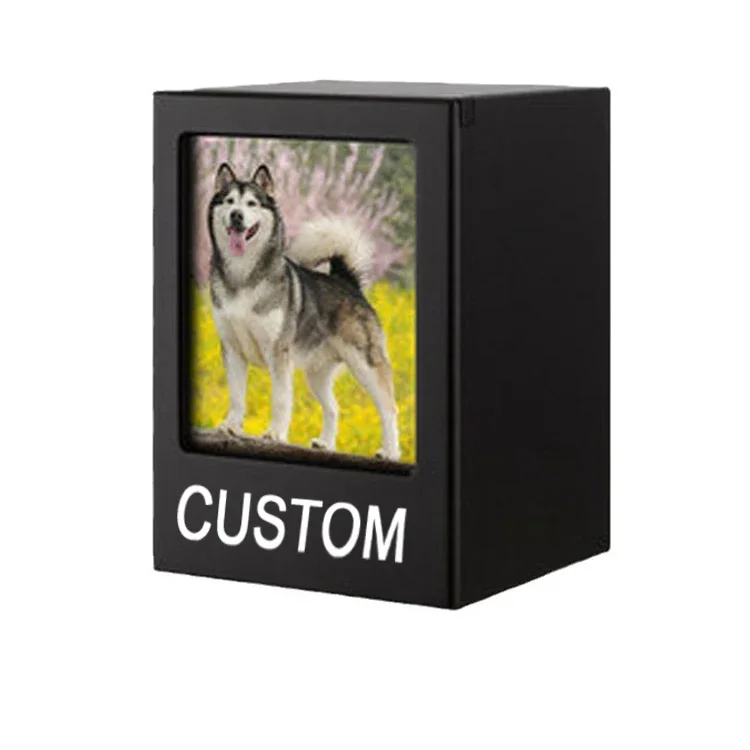 Wood Memorial Coffin Caskets Box Frame Funeral Wooden Box Pet Urn For Cats Dogs Ashes Keepsake Gifts