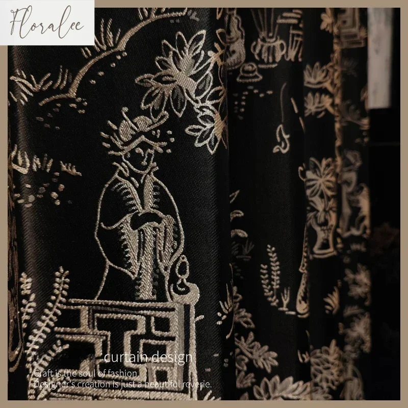 Retro Style Mixed With French Romance Curtains For Living Room Bedroom Dining High Precision Jacquard Custom Size Luxury Tulle
