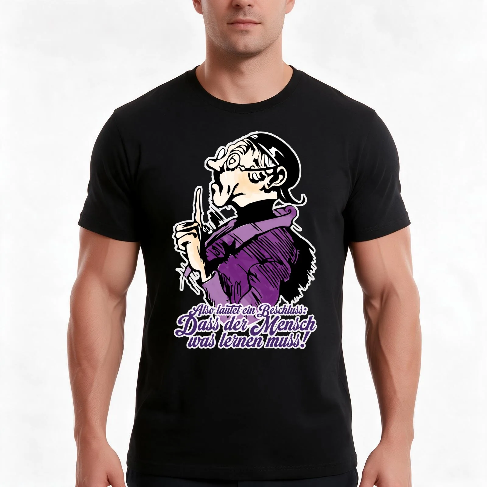 So one decision is that people have to learn something says teacher L?mpel at school T-Shirt Summer Casual Cotton Tee
