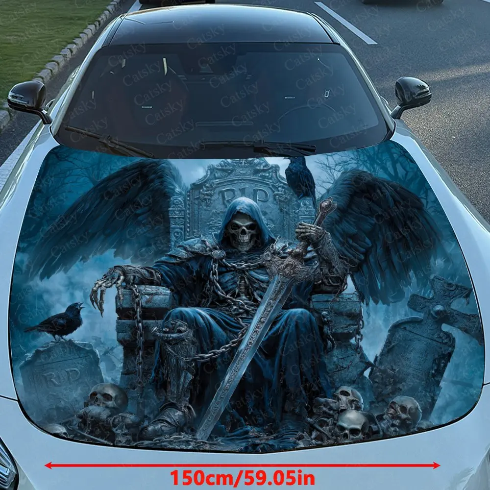 The Throne Of Death Car Hood Decal - Durable Self-Adhesive PVC Sticker For Cars, Motorcycles, And Trucks,Vehicle Hood Decoration