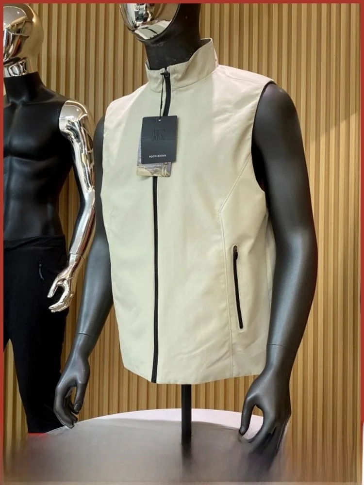 

Golf Series Lightweight Windproof Waterproof Men's Outdoor Sports Casual Vest Stand Collar Jaet Polyester Fiber Summer Regu...