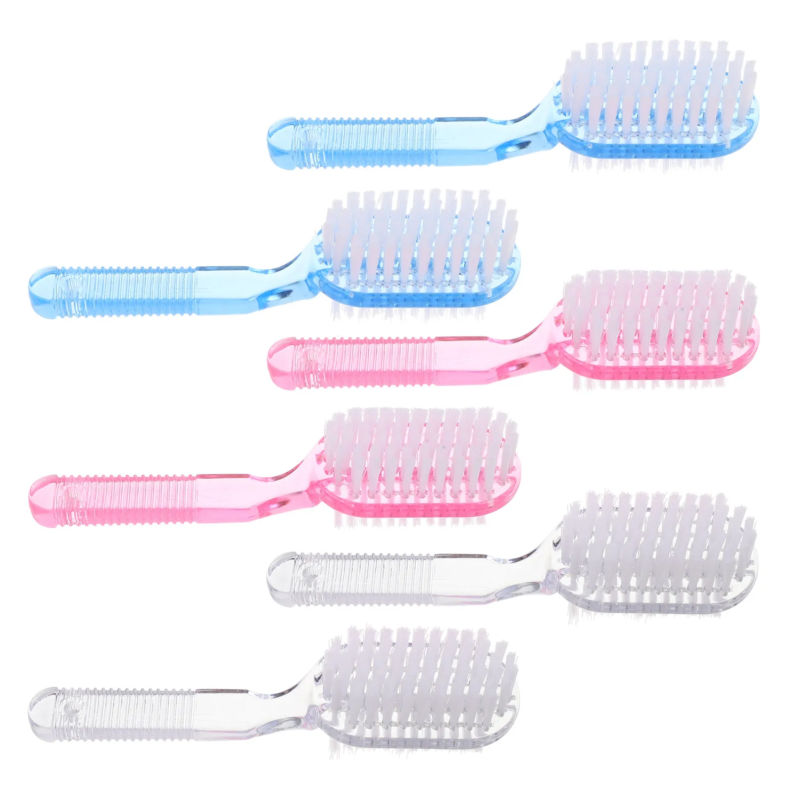 

6Pcs Nail Dust Cleaning Brushes Soft Double-Sided Nylon Bristles Ergonomic Handle Nail Tools Mini Travel Salon Manicure Pedicure
