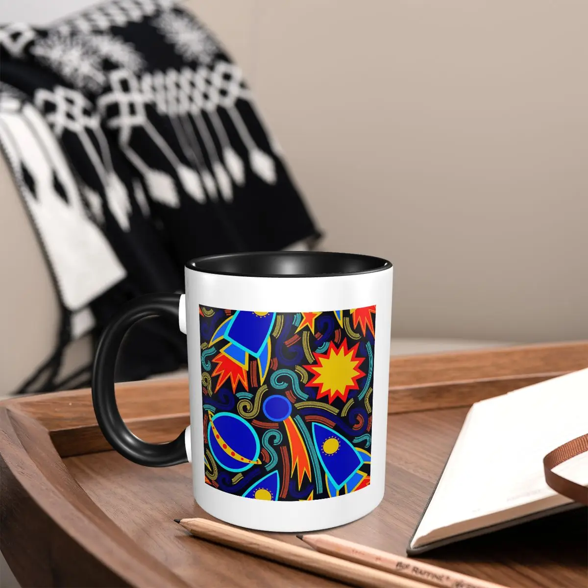 Exploring The Galaxy Planet Rocket Mug Funny Ceramic Coffee Cups Tea Mugs Milk Cup Drinkware Gifts for Friends