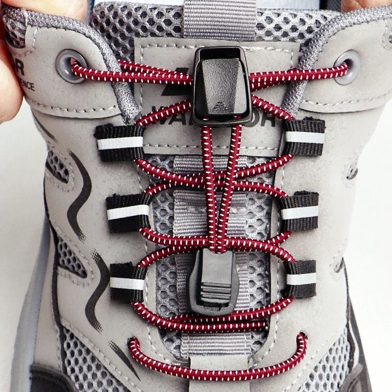 No Tie Shoelace Lock Plastic Spring Cord Lock Toggle Buckle Elastic Rope Stopper For Sports Hiking Shoes