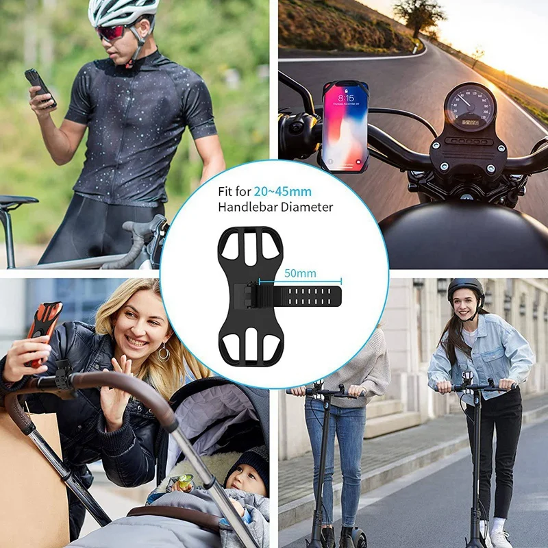 Motorfiets Stuur Mobiele Telefoon Houder 360 ° Draaibare En Verstelbare Mobiele Telefoon Houder Voor Fietsen En Motorfietsen