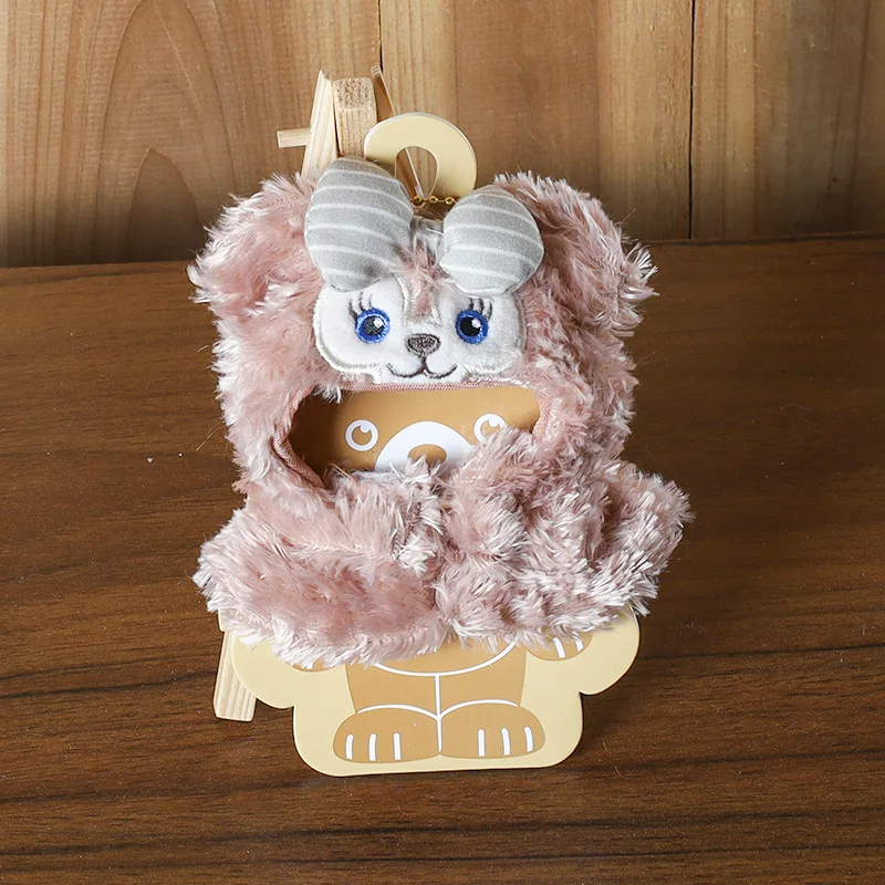 2025 ديزني ستار ديلو أرنب قلادة دمية فستان 10 سنتيمتر فستان لينا بيل قلادة يرتدي كيب لرأس تمثال الدمية الصغيرة