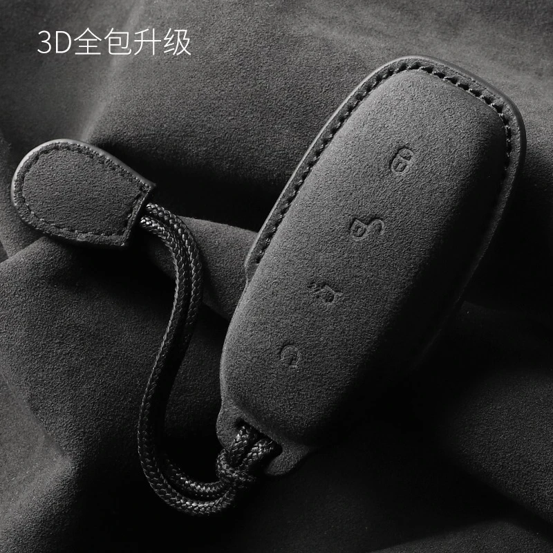 Special for Denza D9 N7 N8 X Full Cover Suede Key Case with Side Snap Closure