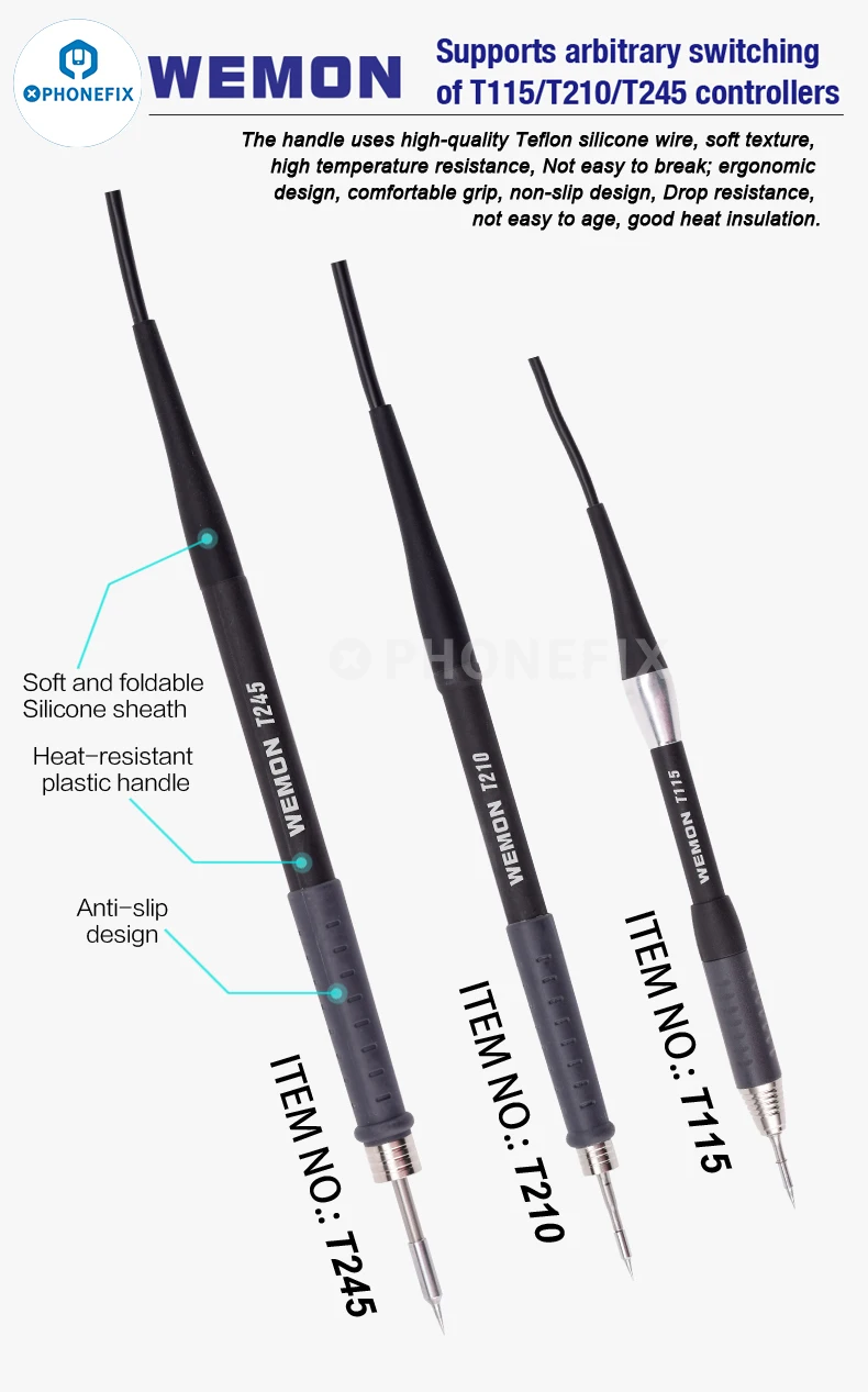 WEMON T31 Intelligent T210 T245 T115 stazione di saldatura per saldatura PCB per telefoni cellulari BGA SMD funziona con punte JBC C115 C245 C210