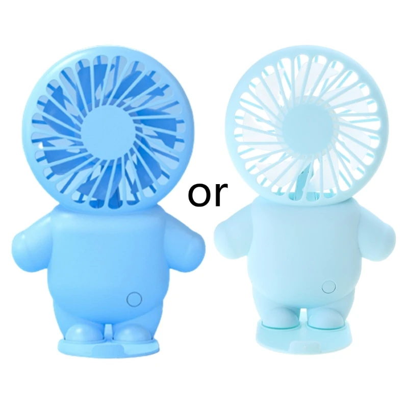 Various Styles Mini Fan 1200mAh Battery Powered Hand-Held Desktop USB Fan 1-3H Working Time 3 Speeds Electric Fan