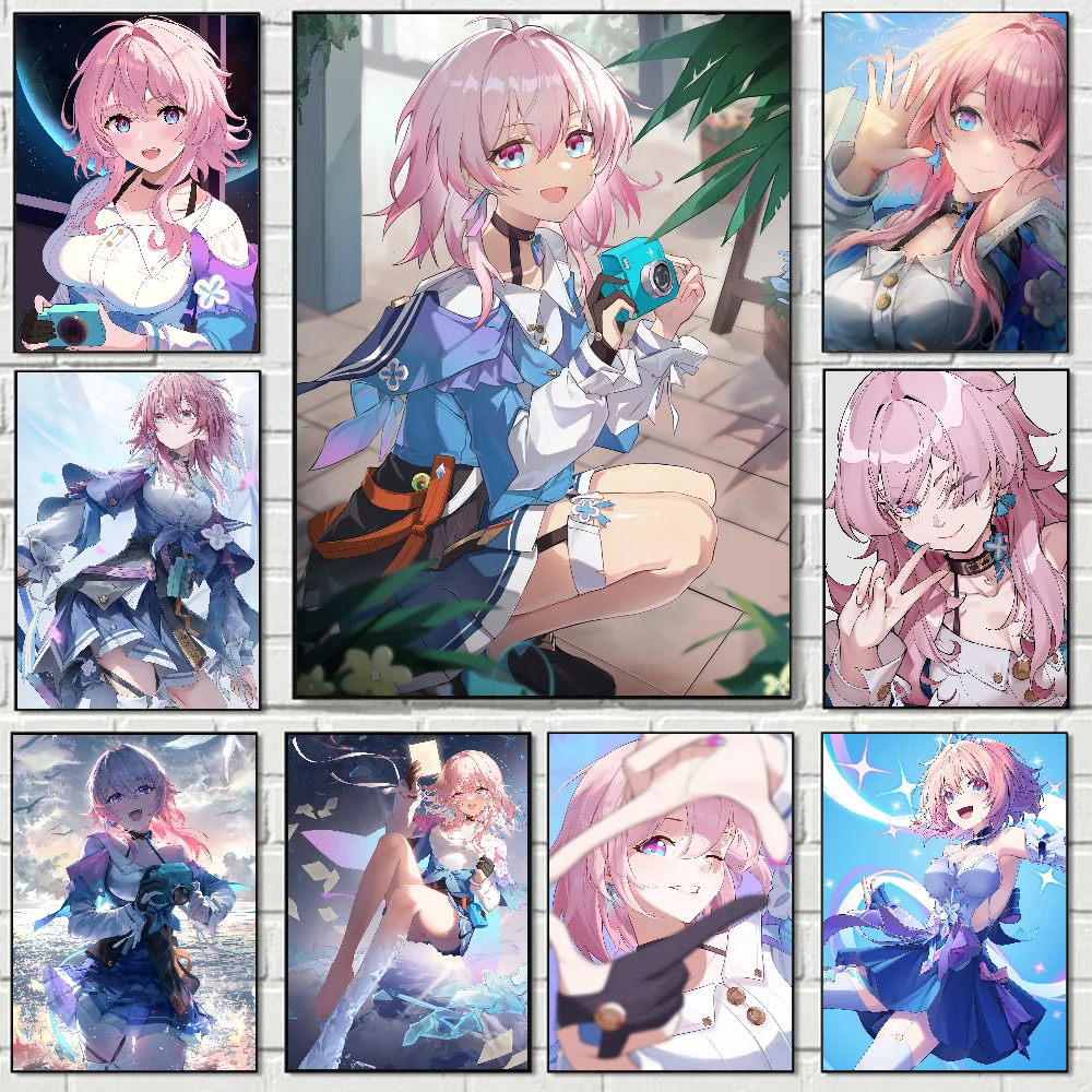 

March 7th Honkai Star Rail Poster Stickers Art Wall Murals Decor Game Room Decor Gifts HD Painting