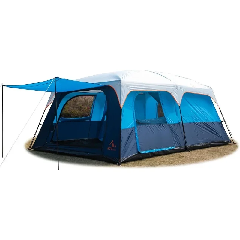 

Extra Large Tent 10-12-14 Person(B),Family Cabin Tents,2 Rooms,3 Doors and 3 Windows with Mesh,Straight Wall,Waterproof,Double