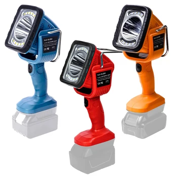 Draadloze LED-werklamp 4 verlichtingsmodi Draagbare buitenschijnwerper voor Dewalt/Milwaukee/Makita 18V 20V batterij (geen batterij)