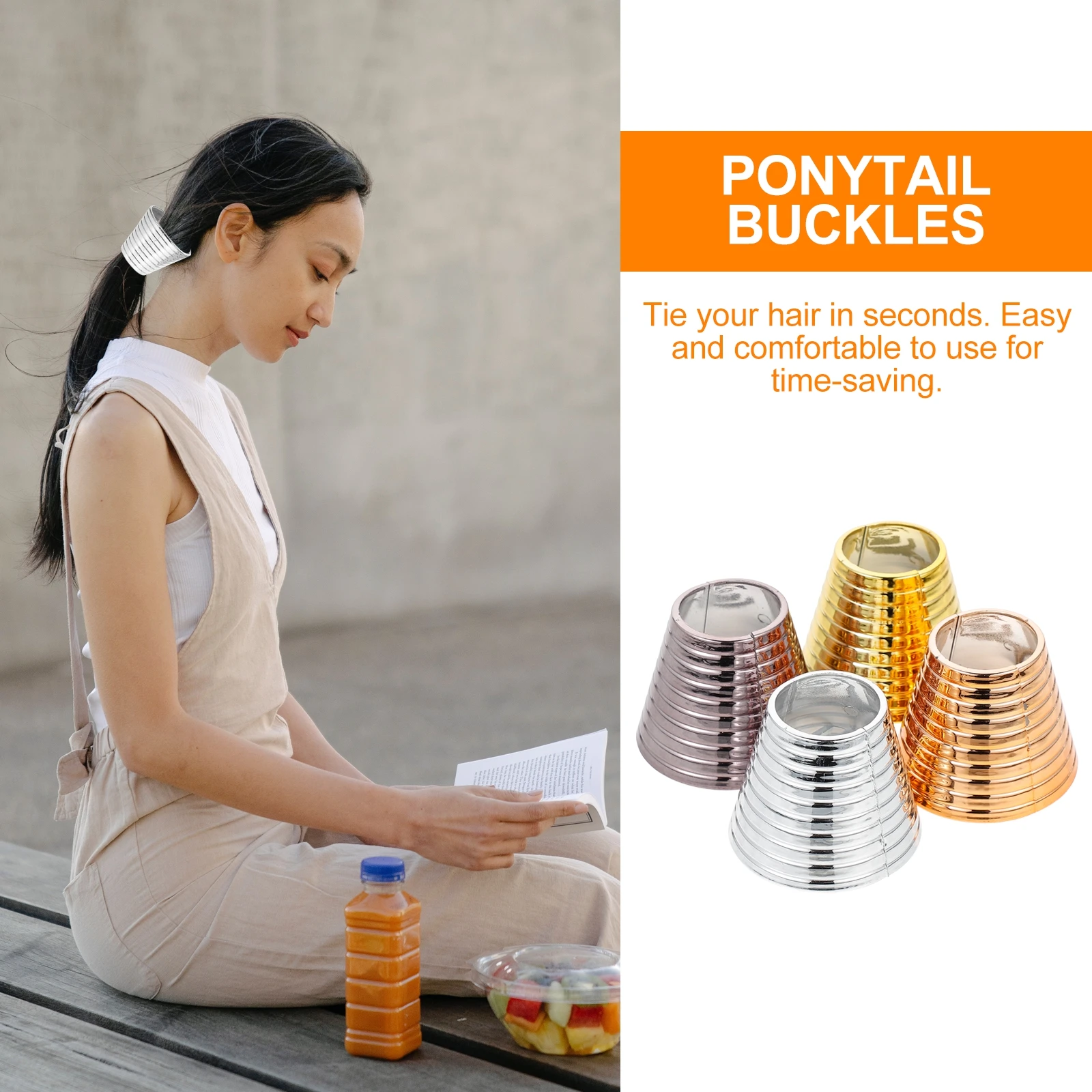 

4 Pcs Rings Clips Ponytail Holder Ponytail Holder Hair Clip Buckles Fixator Fashion Barrette Durable Styling Accessories