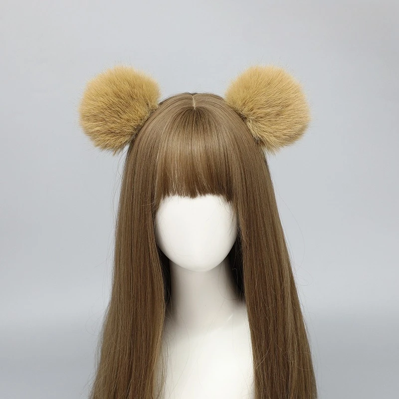 

10pairs Cute Bear Ears Hair Clips for Halloween Cosplay Party Soft Costume Animal Hairpins
