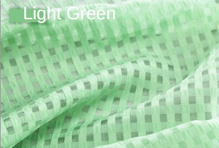 Organza Fabric Plaid Chiffon Hollow-out  By The Meter for Clothes Skirts Sewing Thin Textile Summer Transparent Soft Plain Black