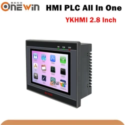 YKHMI-pantalla táctil HMI PLC de 2,8 pulgadas, todo en uno, con controlador lógico programable integrado