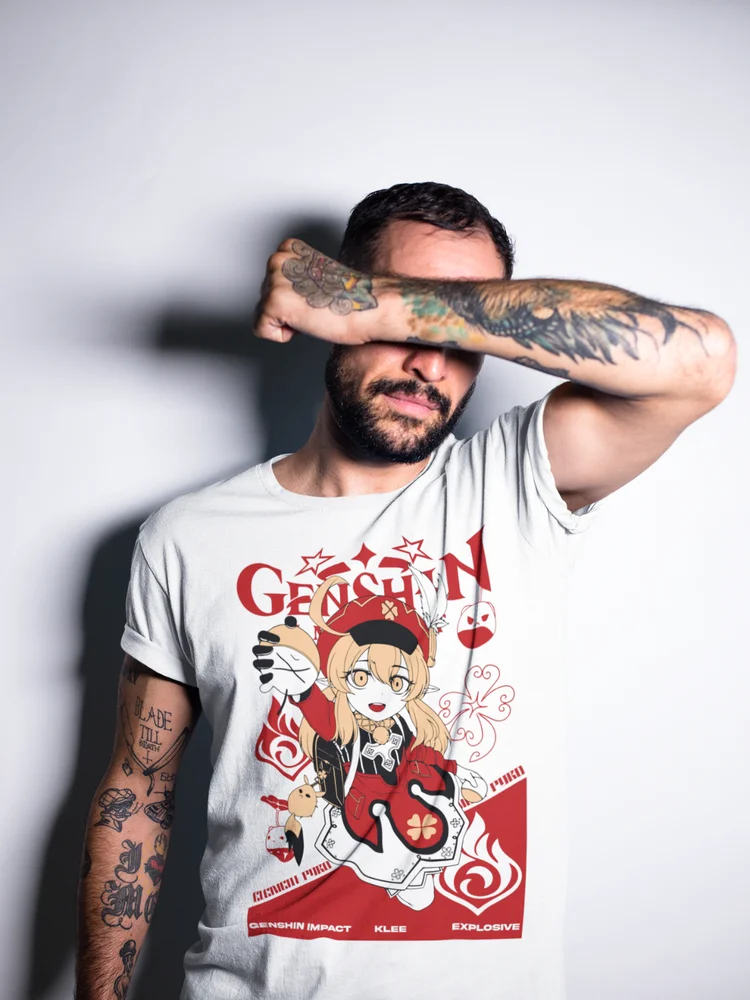 Klee Genshin Impact T-Shirt Gorou Ganyu Kawaii Anime Manga Gift Shirt All Size