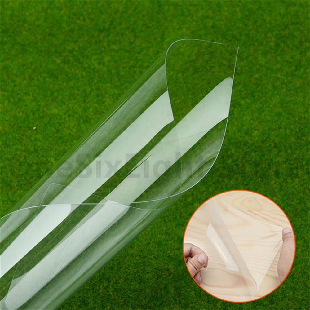 300x200mm Flexible PVC Plastic Sheet Thin 0.3 0.5mm with Film 5 Color Transparent Building Model DIY Handmade Matte Material