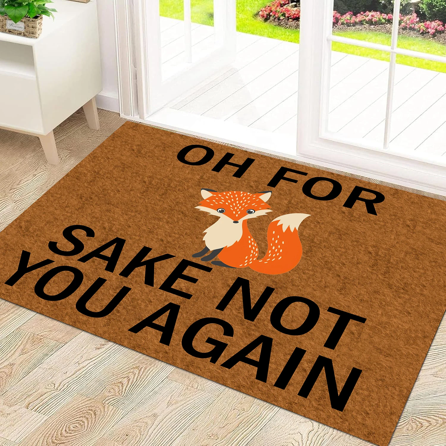 

Oh For Sake Not You Again Doormat Fox Rubber Non-Slip Funny Mats for Entryway Door Mat Indoor Outdoor Waterproof Floor Foot Mat