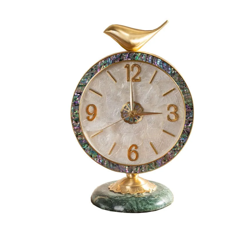 Nordic desktop clock shell clock, home living room desktop high-end silent clock