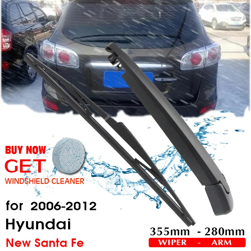 BROSHOO Car Rear Wiper Blades Back Windscreen Wiper Arm For Hyundai New Santa Fe Hatchback (2006-2012)355mm,Windshield Styling