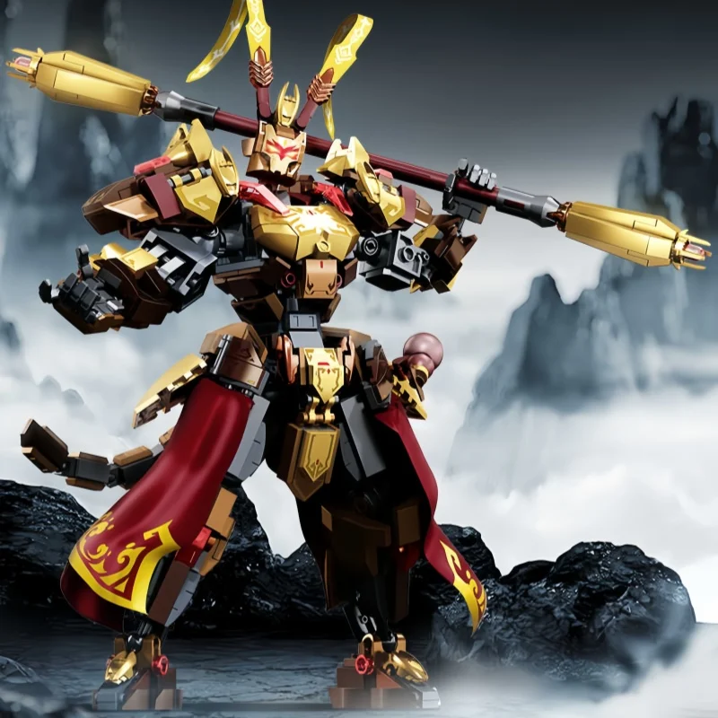 Building Blocks Sun Wukong Transforming Mecha Model Great Sage Equaling Heaven 750 Pcs  Assembled Toy