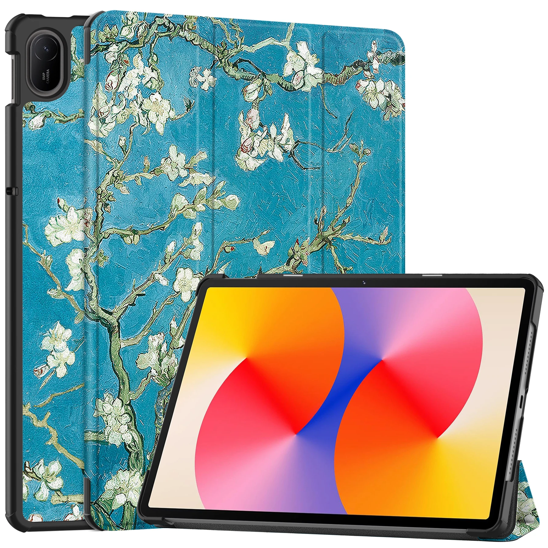 

Painted Case For Huawei MatePad SE 11 2024 11 inch Tri-Fold Stand Cover Shockproof Light Weight Hard PC Luxury PU Leather Funda