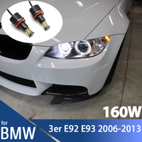 160W White LED Car  Rings Angel Eyes Bulbs for BMW 3 Series E92 E93 2006-2013