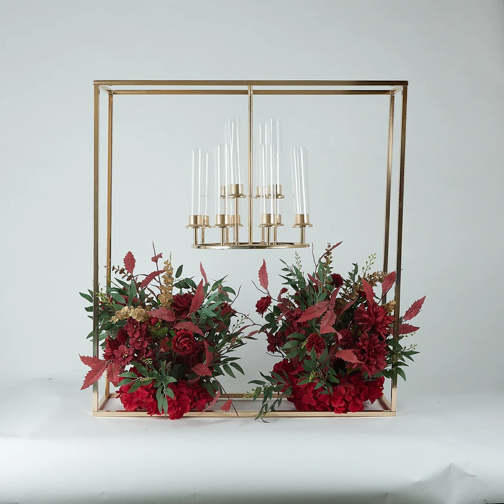 Goldener Metall-Kerzenleuchter für Hochzeitstische, Kerzenständer, Tischdekoration für Partys, Vasen, Events, DIY-Dekoration, 2 Stück, 4 Stück – Detail 3