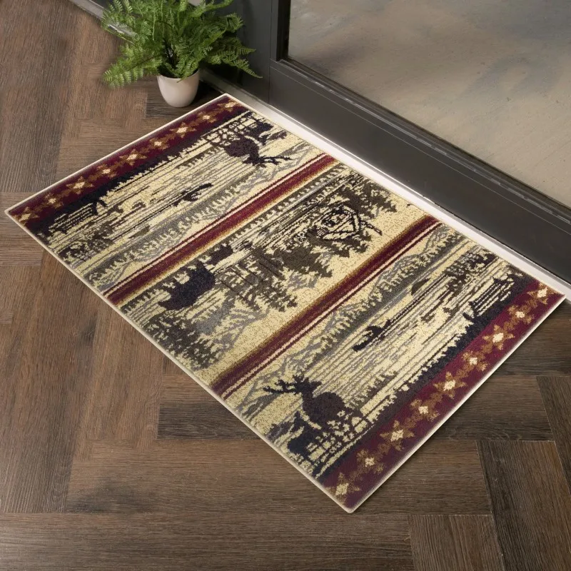 

Nature's Nest GC_CBL3005 Multi 2 ft. x 3 ft. Lodge Area Rug