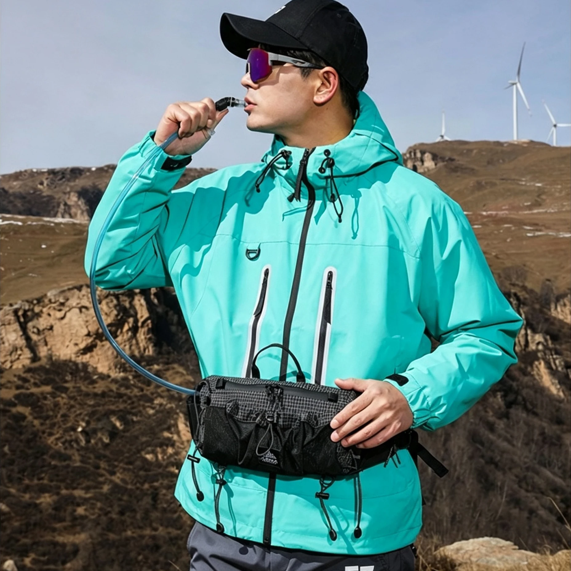 Outdoor Camping Waist Pack with Internal Hydration Sleeve Sports Crossbody Bags For Hiking Mountaineering Travel Cycling
