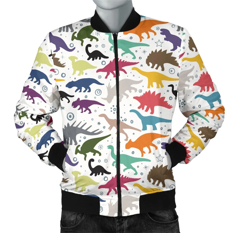 Fashion Animal Pattern Jacket For Men Women Cute Dinosaur 3D Print Coat Casual Harajuku Y2K Oversized Kids Zipper Jackets Tops