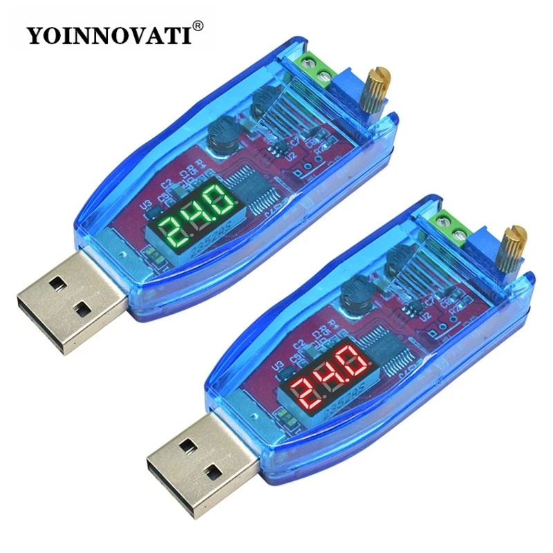 1pc DC-DC 5V to 3.3V 9V 12V 24V USB Step UP / Down Power Supply Module Adjustable Boost Buck Converter Out DC 1.0V-24V With Case