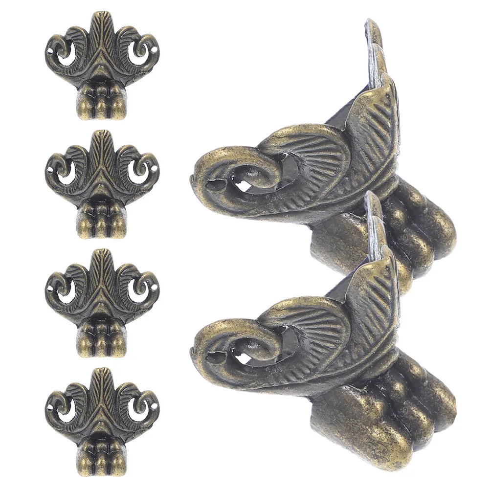 

6Pcs Vintage Zinc Alloy Decorative Box Feet for Wood Jewelry Chests Cabinets Treasure Boxes Furniture Legs Metal Support Corner
