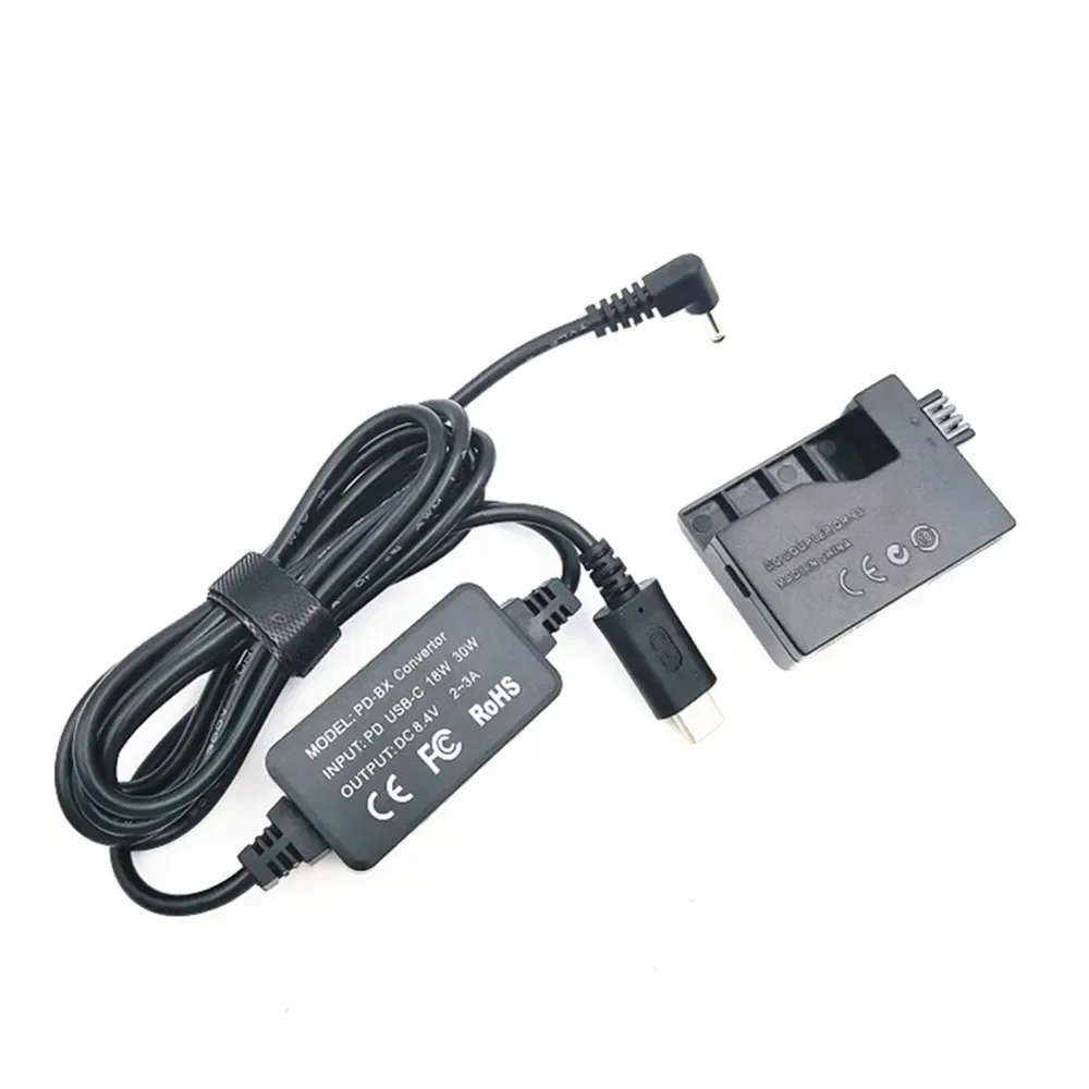 For Canon EOS Rebel SL1 100D Digital Cameras ACK-E15 Adapter DR-E15 Coupler LPE12 LP-E12 Dummy Battery Plus USB-C Convertor PD