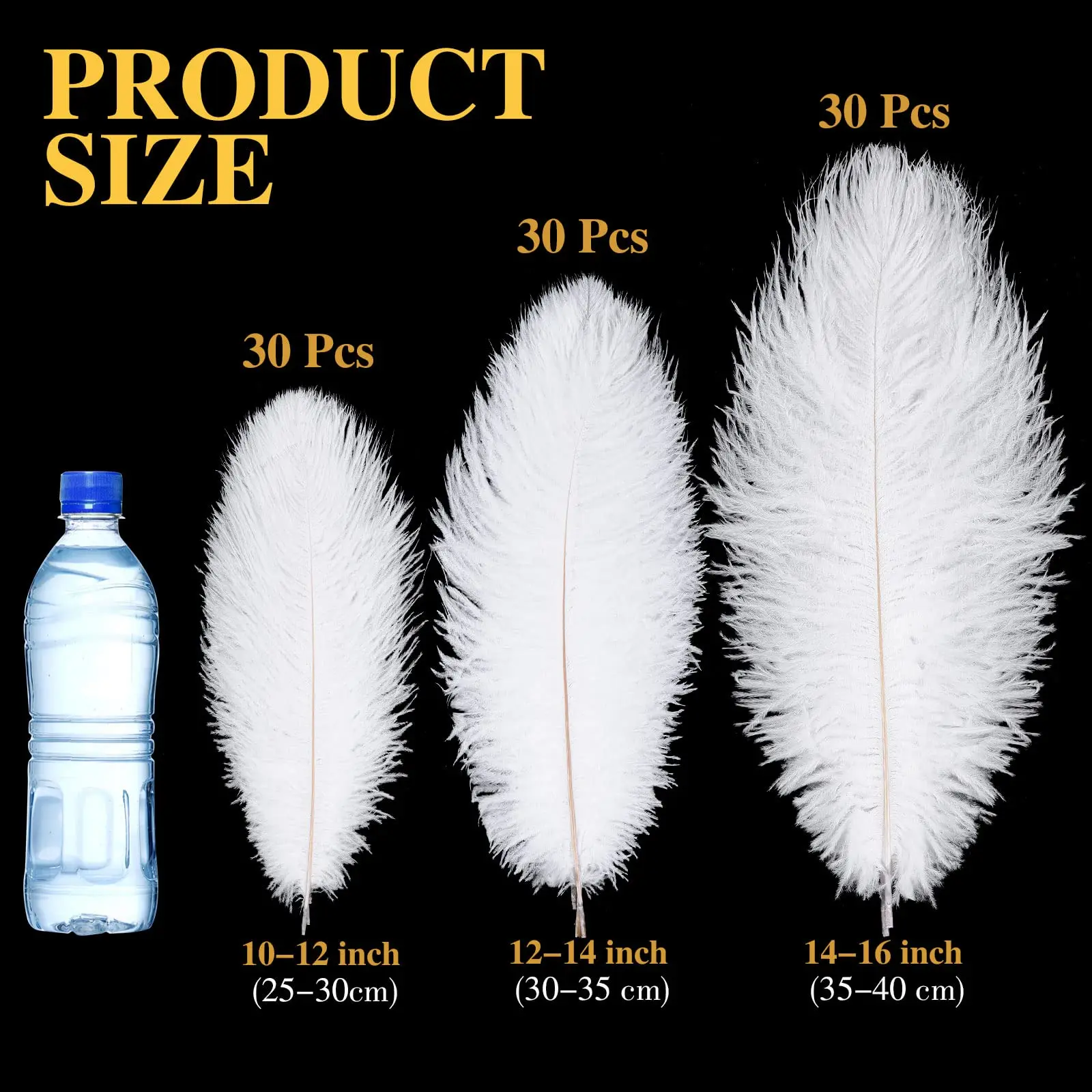100-400Pcs White Black Ostrich Feathers Bulk Natural Plumes for Wedding Party Decoration Table Centerpiece Decorative DIY Crafts