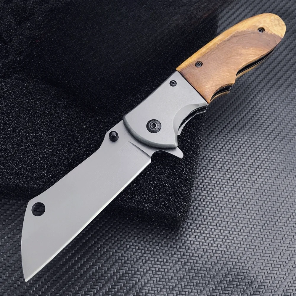 

Pocket Folding Knife High Hardness 5Cr13Mov Blade Hiking Outdoor Portable Belt Knife Hunting Self-Defense Knife Compact Multi-Purpose Pocket Knife for Hiking
