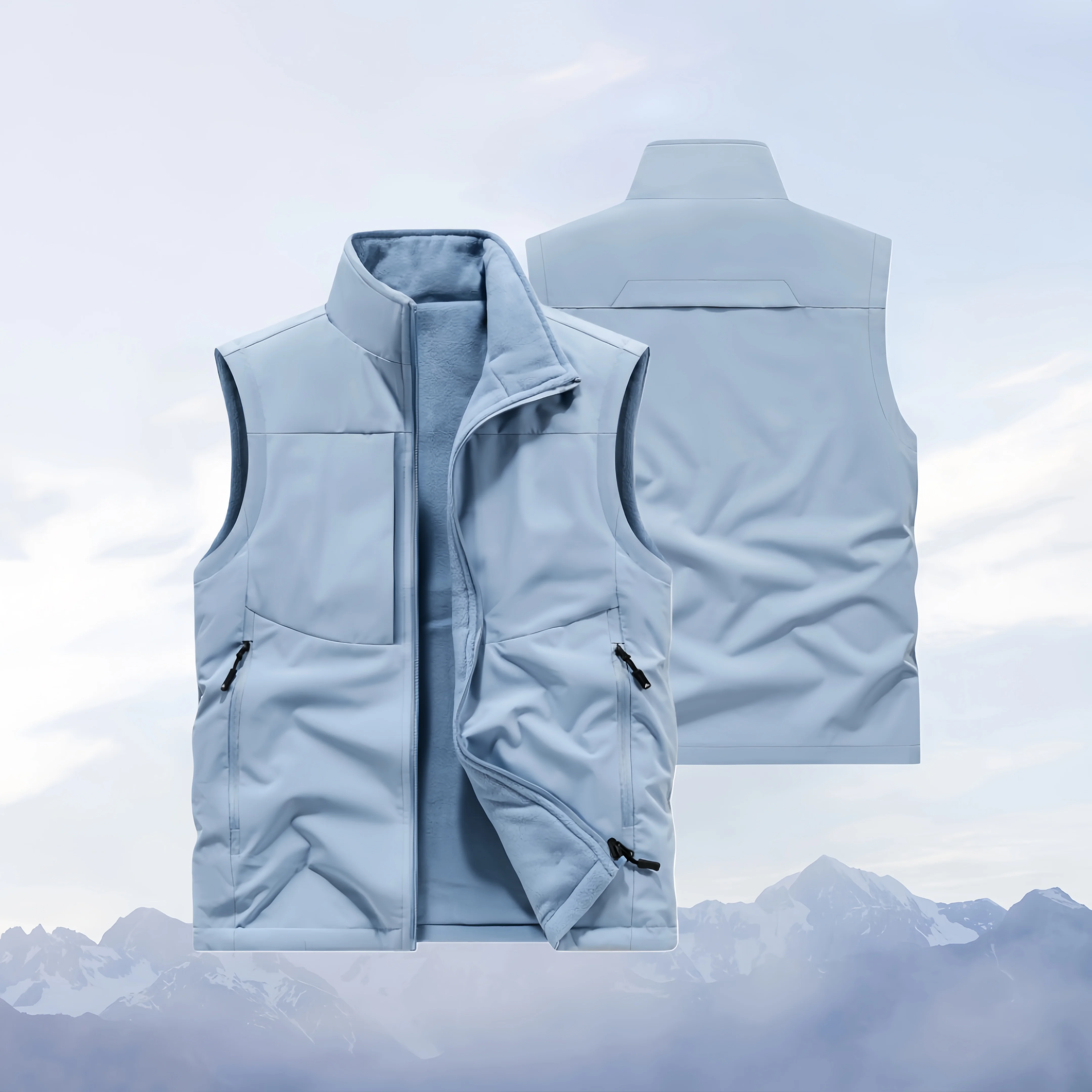 

Мужской осенний флисовый походный жилет, двусторонняя одежда, уличная многокарманная промышленная рабочая одежда без рукавов, куртка для рыбалки