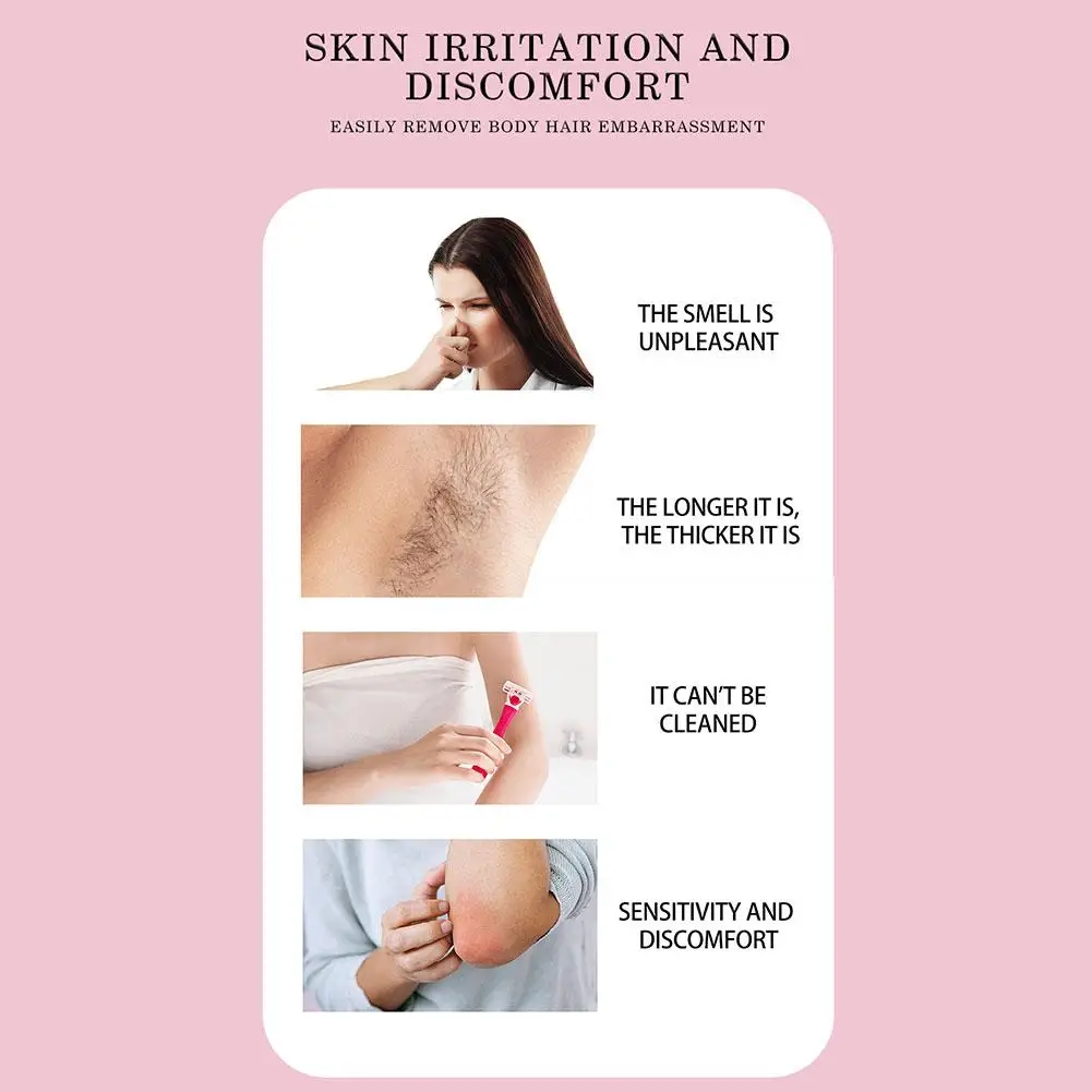 Hair Removal Cream With Scraper Permanent Painless Body Hair Fast Inhibitor Women Growth Remover Men 60g Care Effective D2S2